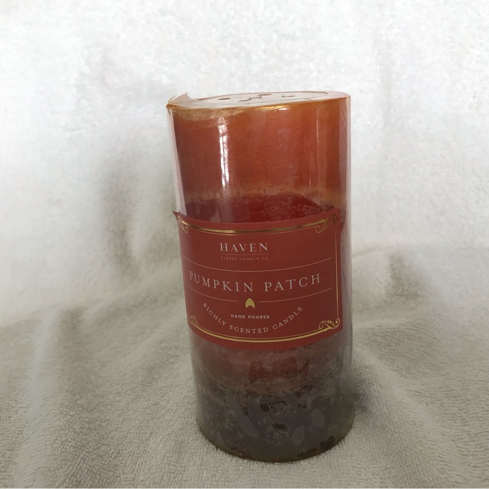 - PUMPKIN PATCH PILLAR CANDLE HAVEN RICHLY SCENTED